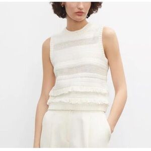 Club Monaco fringe tank sweater